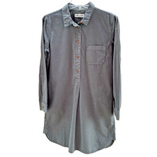 Madewell Shirt Dress Women Size Small Army Green Collared Cotton Classic Preppy