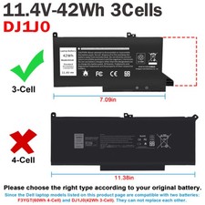 LOT DJ1J0 Battery For Dell Latitude 12 7280 7290 13 7380 7390 14 7480 7490 Serie