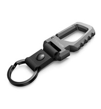Dexnor Heavy Duty Key Chain Bottle Opener, Carabiner Key Ring Clip 1pc Black