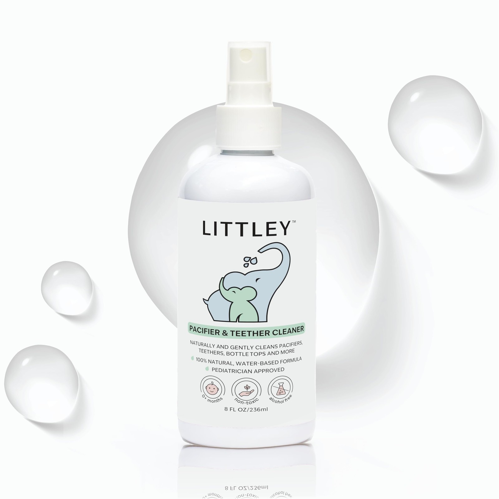 Littley Pacifier & Teether Cleaner | 8 oz | Alcohol‑Free HOCl Spray for Baby ...