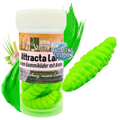 Zite Fishing Attracta Larv Chartreuse Floating Edition Knoblauch 3,5 cm 8 Stück