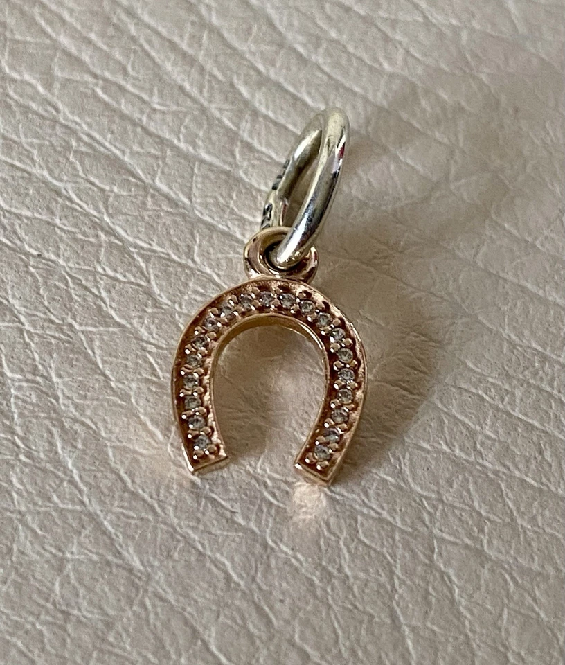 Pandora 14K Rose Gold Symbol of Luck Horseshoe Dangle with Zirconia - 791356CZ - Image 2 of 4