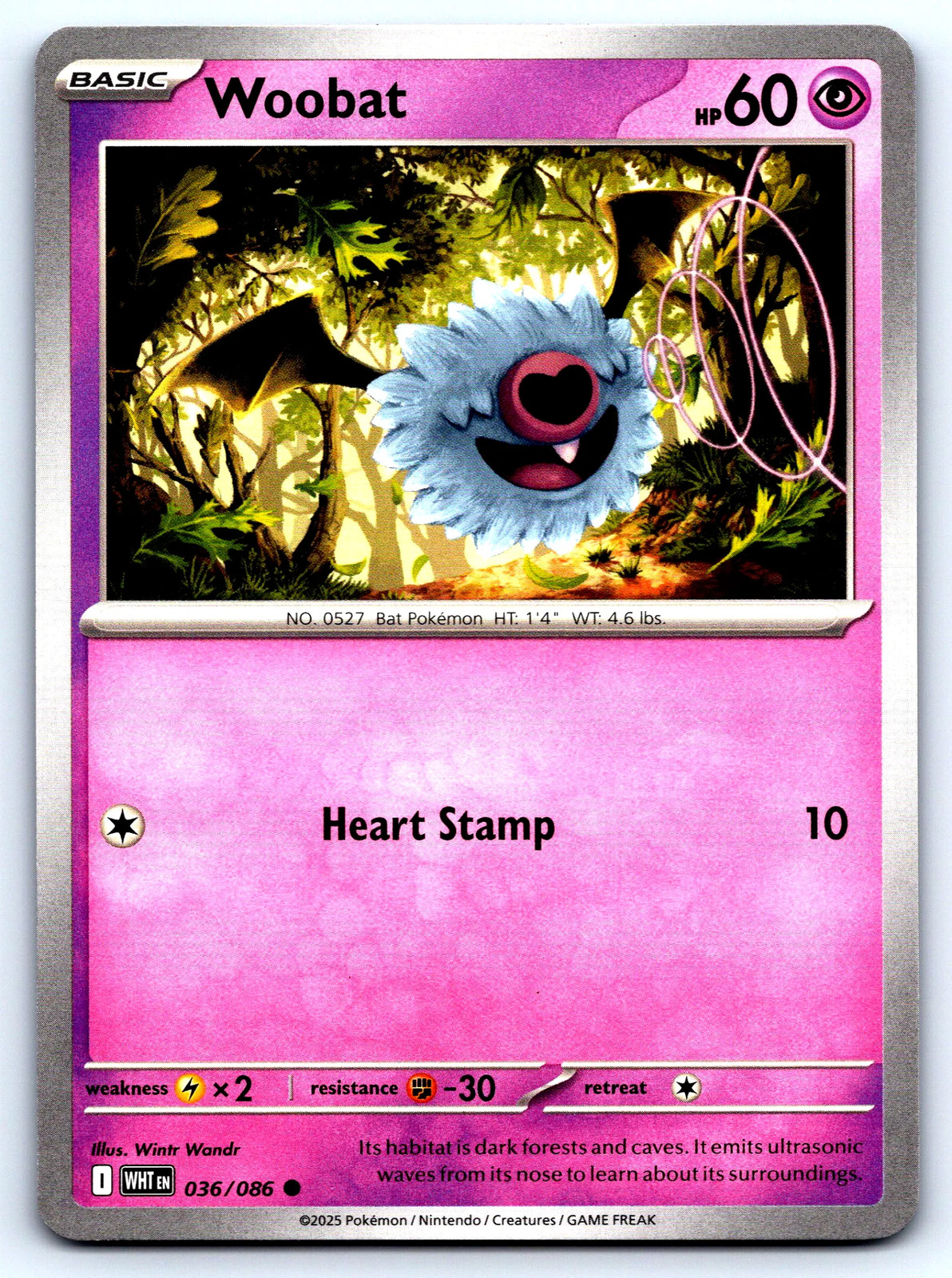 Woobat White Flare #36 Normal NM Pokemon Card