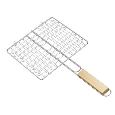 2tlg BBQ Grillkorb Set mit langem Griff zum Grillen f��r Fisch und Gem��se