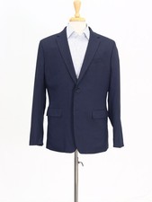 Banana Republic 44R Blue Sport Coat Blazer Jacket Solid 2-Button Wool Blend
