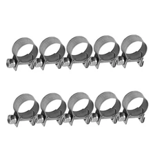 10pcs Stainless Steel Mini Fuel Line Hose Fastener Smooth Pipe Clip For Thin Wal