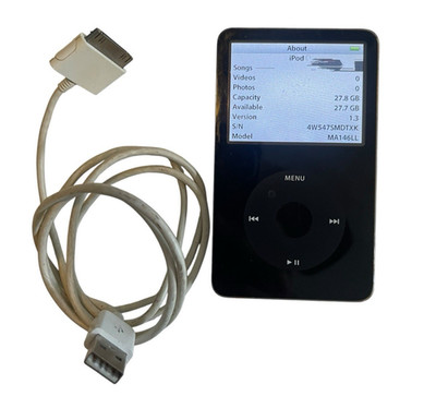 Apple iPod Video Classic 5th 5.5 Generation 30GB - Black - w/ Charging Cord