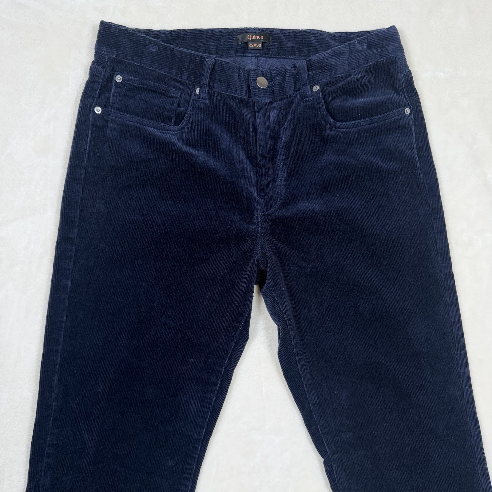 Quince Corduroy Pants Mens 32x30 Organic Stretch Navy 5 Pocket Preppy Casual