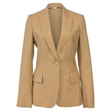 Stella Mccartney Glittered Single-Breasted Blazer In Wool Women Brown Size 38