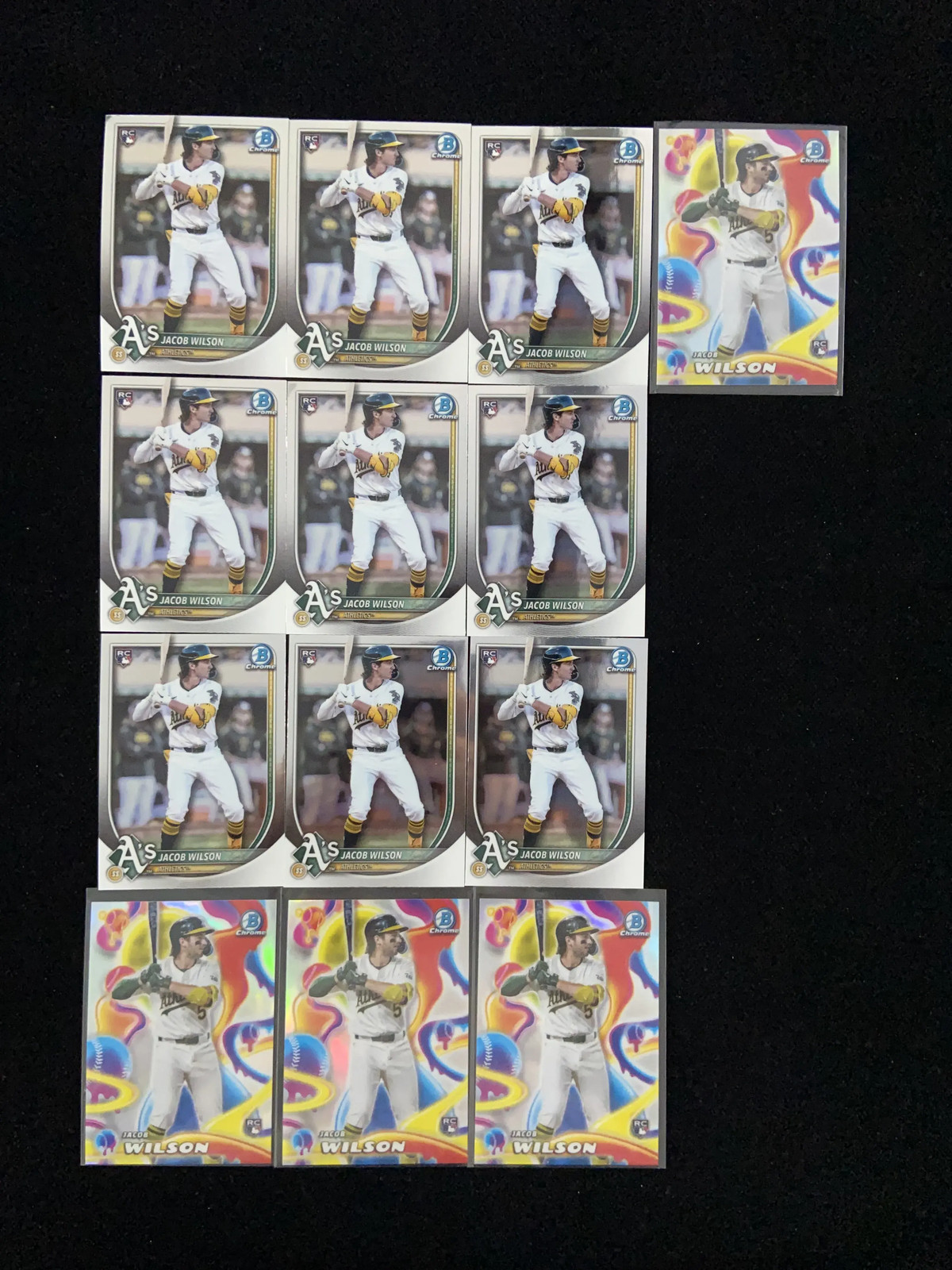 2025 Topps Bowman Chrome Melt Mashers Jacob Wilson RC Athletics Lot*13 Y1N