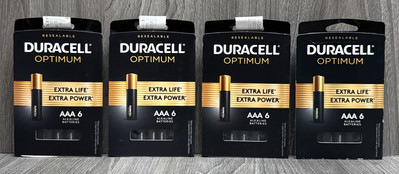 LOT OF 24 Duracell Optimum AAA Batteries 4x Power Boost, 4 PACKS (NEW SEALED)
