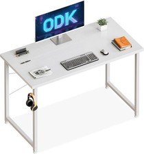 100×48 cm Desk, Small Computer Desk for Home Office, White Easy Assembly