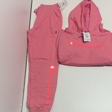 Champion Women's Pink Hoodie  Pants Sweatsuit Set Size small