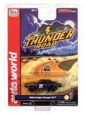 Auto World Thunderjet 1969 Dodge Charger Charcoal HO Scale Slot Car