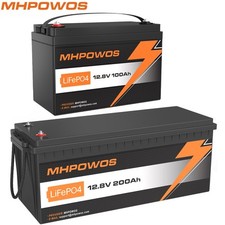 12V 200Ah LiFePO4 Lithium Battery BMS Deep Cycle for RV Marine Solar Off-grid