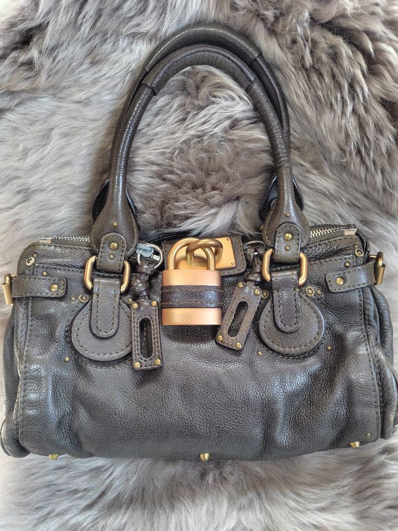Authentic Chloe Paddington Shoulder Handbag Khaki Moss Green