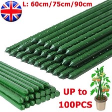 20-100X Garden Canes Plastic Coated Steel Tube Garden Stakes Plant Support Stick