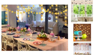 Stern Wimpel Girlande Geburtstag Banner Weihnachten Party Hängedeko (Stern)