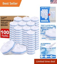 100 Count Disposable Toilet Brush,Toilet Cleaner Wand Refills Compatible with...
