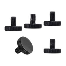 M10x16mm Knurled Thumb Screws Black Steel Flat Head Thumb Screws 5Pcs
