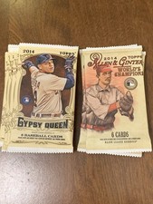 8 Sealed 2014 Topps Baseball Cards Wax Packs - 5 Gypsy Queen & 3 Allen & Ginter