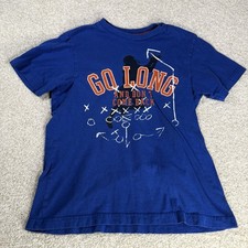 Old Navy Kids T-Shirt Size Large 10/12 Blue Football Go Long And Don’t Comeback