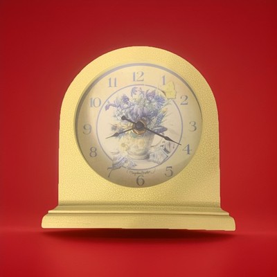 Vintage Hallmark Marjolein Bastin Clock Yellow Flowers Works
