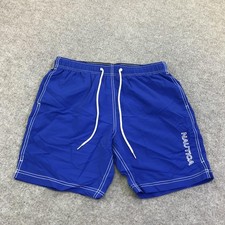 Nautica Swim Shorts Mens Medium Blue Mesh Lined Drawstring Elastic Waist Trunks