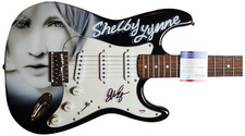 Shelby Lynne Signed Airbrushed Painting Guitar UACC AFTAL RACC TS PSA