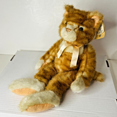 Vintage Orange Tabby Scratch 16'' Plush Cat Russ Soft Stuffed Animal Jointed NWT