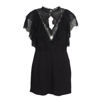 Sandro Paris Women's Black Lace Short Sleeve Playsuit Size 34 Xs Uk 6 Sandro Par