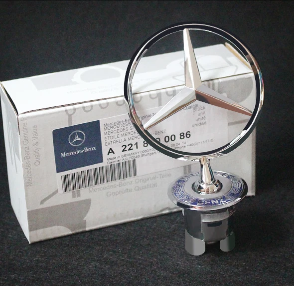 Fit for Mercedes Benz C/E/S Badge Front Hood Ornament Standing Star Emblem NEW - Image 2 of 4