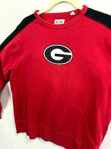 Tailgate Georgia Bulldog Sweatshirt Mens Large Red Black Long Sleeve Crew Neck - Picture 2 of 7