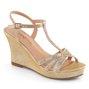 gold bridal wedges