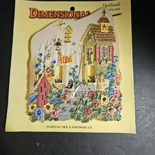 Floral Garden She Shed Bird Houses 3D Double Switch Plate Hand Painted New