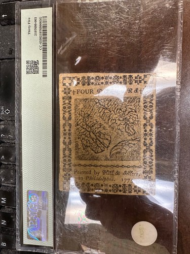 Continental Currency Fr#CC-4 May 10, 1775 $4 PMG 35 scarce early note - Picture 2 of 2