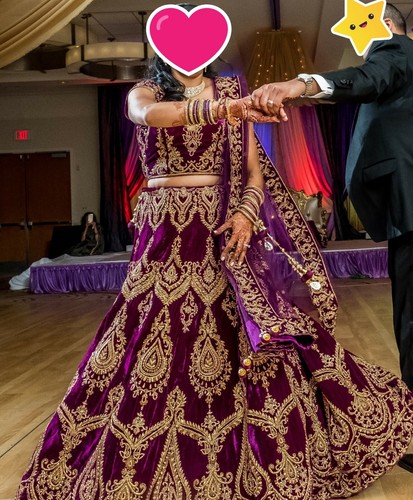 Beautiful Heavy Purple Velvet Lehenga 