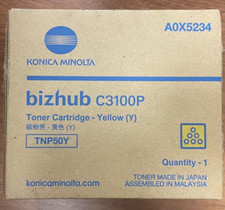 New Genuine Konica Minolta TNP50Y Toner Cartridge Yellow A0X5234 Bizhub C3100P