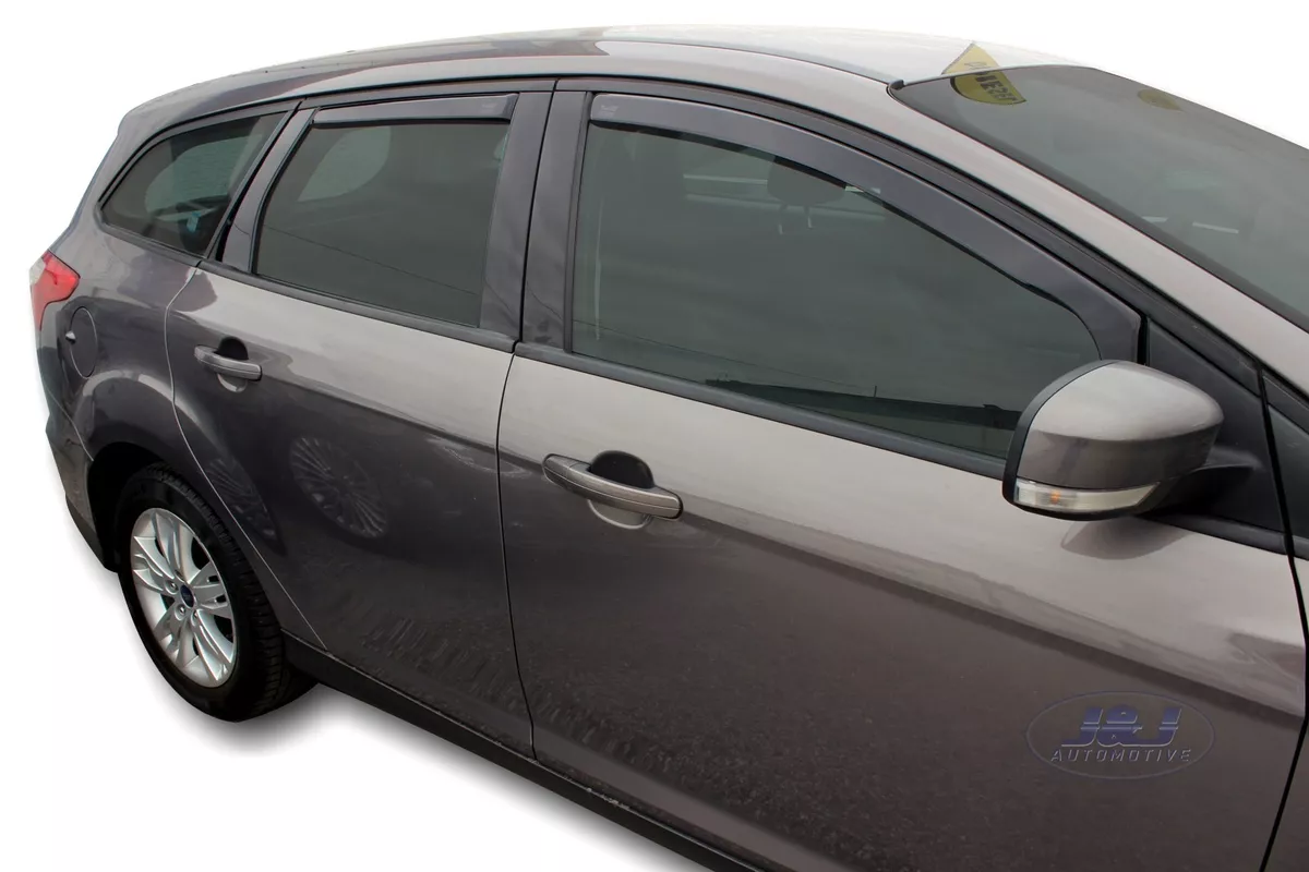 TO FIT FORD FOCUS mk3 ESTATE 2011 2018 wind deflectors 4pc TINTED