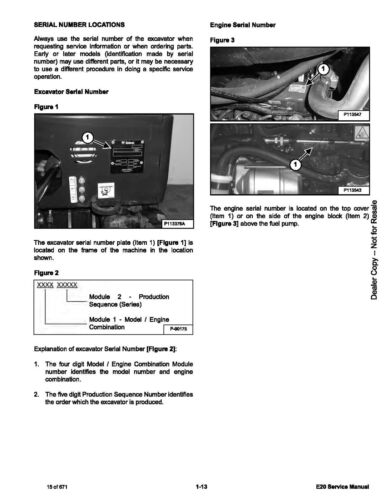 Paper Bobcat E20 Compact Excavator Manual Service Shop Repair 7255008 - Picture 3 of 5