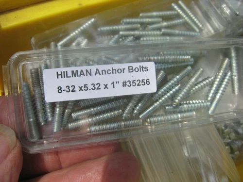25 pc Hillman HANGER BOLT ZINC PLATED STEEL 8-32 x 5/32 x 1" PACK OF 25 #35256