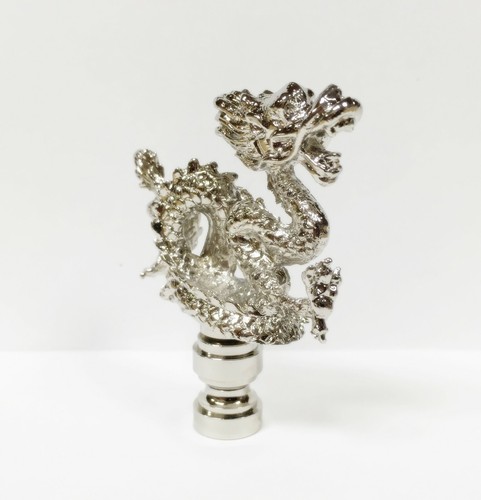 Lamp Finial-SERPENT/DRAGON-Satin Nickel Finish, Highly detailed metal casting - Picture 3 of 10