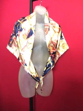 FLOKIN Designer INspired Satin Japanese Shaw Wrap Scarf 42" x 34" gold medallion