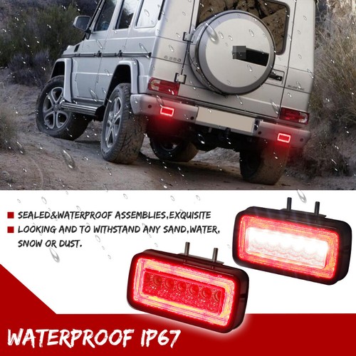 Luces antiniebla LED para parachoques trasero con lente ahumada Mercedes Clase G W463 1986-18 - Imagen 5 de 12
