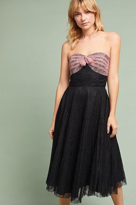 anthropologie strapless dress
