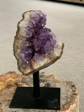 Small Amethyst Purple Spiritual Calming Decorative Crystal Slab W.Stand RARE