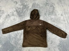THE NORTH FACE OSO GIRLS JACKET EXTRA LARGE BROWN FLEECE FULL ZIP HOODED