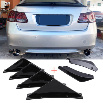 Rear Diffuser 4 Fin Splitter Bumper +Rear Spat For Lexus IS F IS200t IS300 IS500