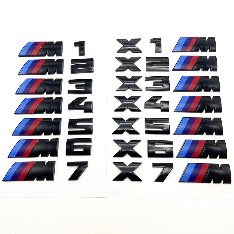Calcomanías adhesivas 3D/cromo negras emblema maletero trasero insignia para BMW M1 M2 M3 M5 M6 M8 Foto 4 de 4