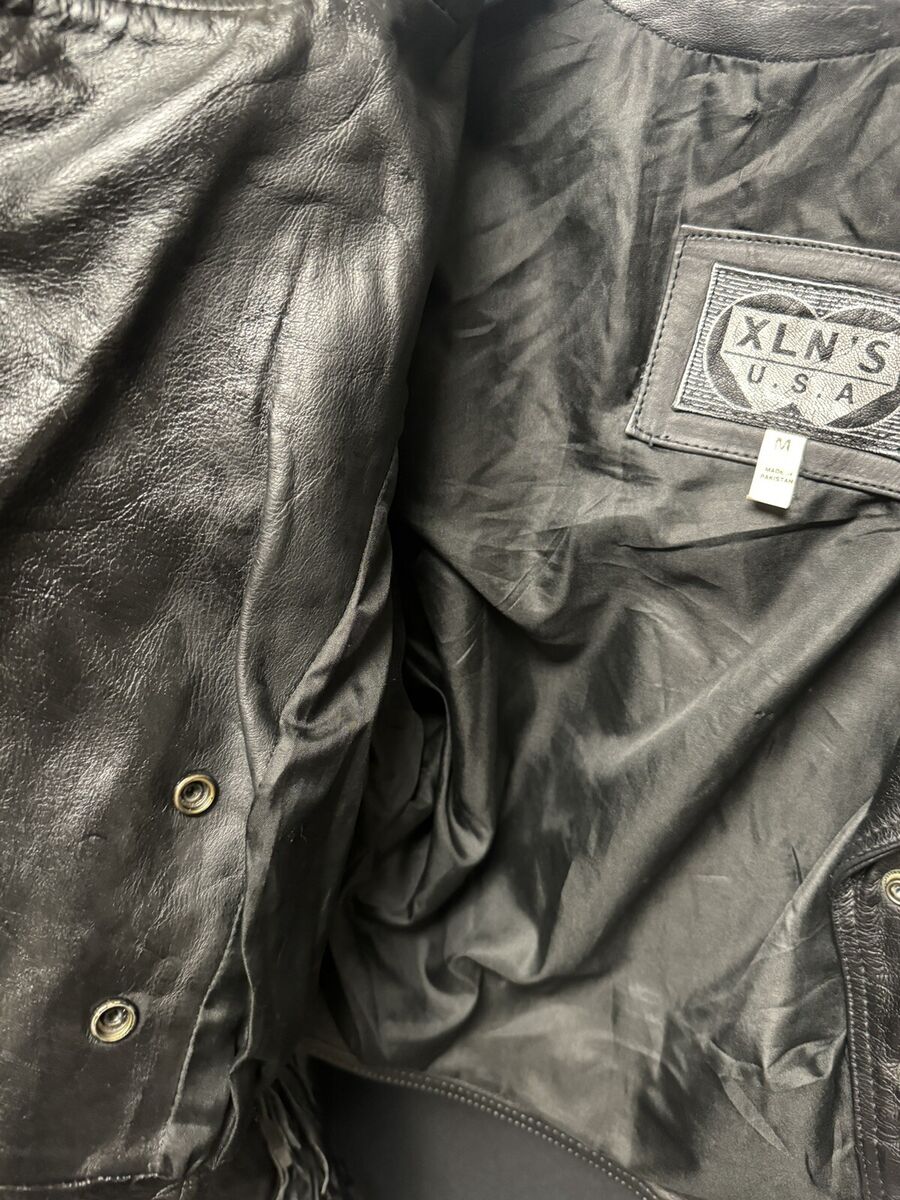 Vintage Black Fringe Leather Moto Jacket WM MD 70s 80s V Vintage Black Fringe Leather Moto Jacket WM MD 70s 80s V